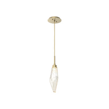 Load image into Gallery viewer, Rock Crystal LED Pendant Light in Gilded Brass/Amber (Small).