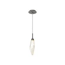 Load image into Gallery viewer, Rock Crystal LED Pendant Light in Graphite/Amber (Small).