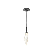 Load image into Gallery viewer, Rock Crystal LED Pendant Light in Matte Black/Amber (Small).