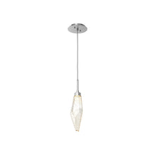 Load image into Gallery viewer, Rock Crystal LED Pendant Light in Satin Nickel/Amber (Small).