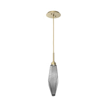 Load image into Gallery viewer, Rock Crystal LED Pendant Light in Gilded Brass/Smoke (Medium).
