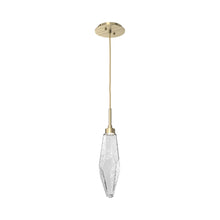 Load image into Gallery viewer, Rock Crystal LED Pendant Light in Heritage Brass/Clear (Medium).