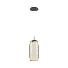 Load image into Gallery viewer, Vessel LED Pendant Light in Graphite/Amber.