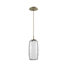 Load image into Gallery viewer, Vessel LED Pendant Light in Heritage Brass/Clear.