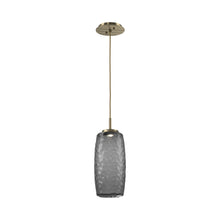 Load image into Gallery viewer, Vessel LED Pendant Light in Heritage Brass/Smoke.