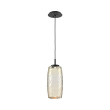 Load image into Gallery viewer, Vessel LED Pendant Light in Matte Black/Amber.