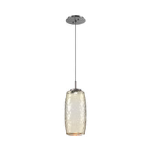 Load image into Gallery viewer, Vessel LED Pendant Light in Satin Nickel/Amber.