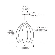 Load image into Gallery viewer, Harper Pendant Light - line drawing.
