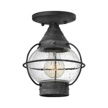 Load image into Gallery viewer, Cape Cod Outdoor Semi-Flush Mount Ceiling Light in Aged Zinc.