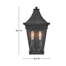 Load image into Gallery viewer, Chapel Hill Lantern Outdoor Wall Light - line drawing.
