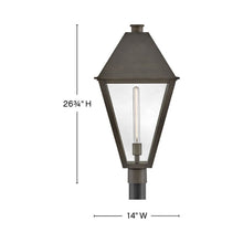 Load image into Gallery viewer, Endsley Outdoor Post Light - line drawing.