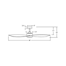 Load image into Gallery viewer, Iver LED Ceiling Fan - line drawing.