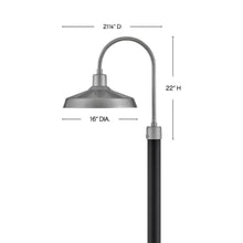 Load image into Gallery viewer, Forge Outdoor Post Light - line drawing.