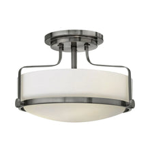 Load image into Gallery viewer, Harper Semi Flush Mount Ceiling Light in Brushed Nickel with Etched Opal Glass (Medium).