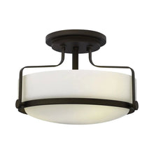 Load image into Gallery viewer, Harper Semi Flush Mount Ceiling Light in Oil Rubbed Bronze with Etched Opal Glass (Medium).