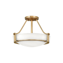 Load image into Gallery viewer, Hathaway Semi Flush Mount Ceiling Light in Heritage Brass (16-Inch).