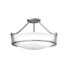 Load image into Gallery viewer, Hathaway Semi Flush Mount Ceiling Light in Antique Nickel (20.75-Inch).