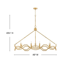 Load image into Gallery viewer, Leona Linear Chandelier - line drawing.