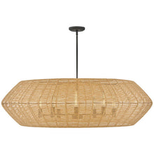 Load image into Gallery viewer, Luca Drum Pendant Light in Black/Camel (8-Light).