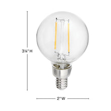 Load image into Gallery viewer, Lumiglo 120V 2W Candelabra Base LED Bulb - line drawing.