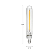 Load image into Gallery viewer, Lumiglo 120V 2W Candelabra Base LED Bulb - line drawing.