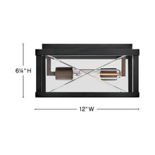 Load image into Gallery viewer, Monte Outdoor Flush Mount Ceiling Light - line drawing.