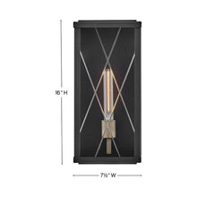 Load image into Gallery viewer, Monte Outdoor Single Wall Light - line drawing.