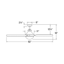 Load image into Gallery viewer, Oliver LED Ceiling Fan - line drawing.