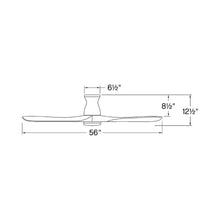 Load image into Gallery viewer, Swell LED Flush Mount Ceiling Fan - line drawing.