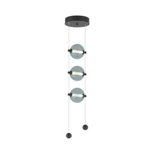Load image into Gallery viewer, Abacus 3-Light LED Pendant Light in Black (Cool Grey Glass).