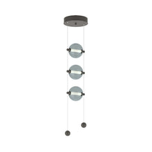 Load image into Gallery viewer, Abacus 3-Light LED Pendant Light in Dark Smoke (Cool Grey Glass).