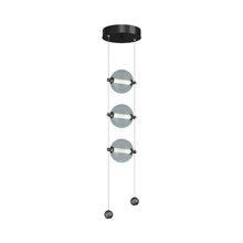 Load image into Gallery viewer, Abacus 3-Light LED Pendant Light in Ink (Cool Grey Glass).