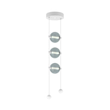 Load image into Gallery viewer, Abacus 3-Light LED Pendant Light in White (Cool Grey Glass).