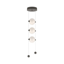 Load image into Gallery viewer, Abacus 3-Light LED Pendant Light in Dark Smoke (Opal Glass).