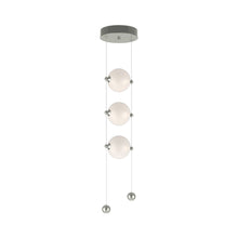Load image into Gallery viewer, Abacus 3-Light LED Pendant Light in Sterling (Opal Glass).