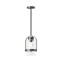 Load image into Gallery viewer, Alcove Outdoor Pendant Light in Coastal Black (Clear Glass).