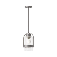 Load image into Gallery viewer, Alcove Outdoor Pendant Light in Coastal Burnished Steel (Clear Glass).