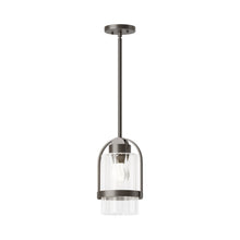 Load image into Gallery viewer, Alcove Outdoor Pendant Light in Coastal Dark Smoke (Clear Glass).