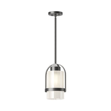 Load image into Gallery viewer, Alcove Outdoor Pendant Light in Coastal Black (Frosted Glass).