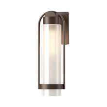 Load image into Gallery viewer, Alcove Outdoor Wall Light in Coastal Bronze/Frosted Glass (Medium).