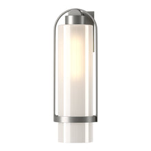 Load image into Gallery viewer, Alcove Outdoor Wall Light in Coastal Burnished Steel/Frosted Glass (Large).
