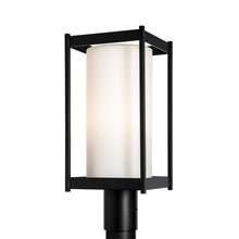 Load image into Gallery viewer, Cela Outdoor Post Light in Coastal Black (Opal Glass).