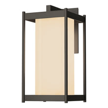 Load image into Gallery viewer, Cela Outdoor Wall Light in Coastal Dark Smoke (Opal Glass/Large).