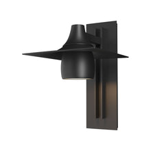 Load image into Gallery viewer, Hood Outdoor Wall Light in Small/Coastal Black/Opal Glass.