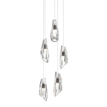 Load image into Gallery viewer, Luma Round Multi Light Pendant Light in Natural Iron (Long/5-Light).