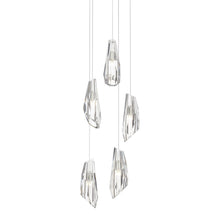 Load image into Gallery viewer, Luma Round Multi Light Pendant Light in Sterling (Long/5-Light).