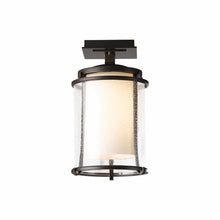 Load image into Gallery viewer, Meridian Outdoor Semi-Flush Mount Ceiling Light in Coastal Black/Incandescent.