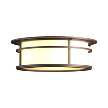 Load image into Gallery viewer, Province Outdoor Flush Mount Ceiling Light in Coastal Bronze.