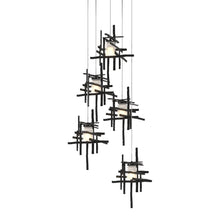 Load image into Gallery viewer, Tura Multi Light Pendant Light in Ink/Frosted Glass (Long/5-Light).
