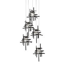 Load image into Gallery viewer, Tura Multi Light Pendant Light in Ink/Seeded Clear Glass (Long/5-Light).